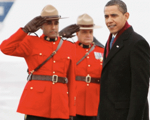 President Obama arrives in Canada back in February 2009